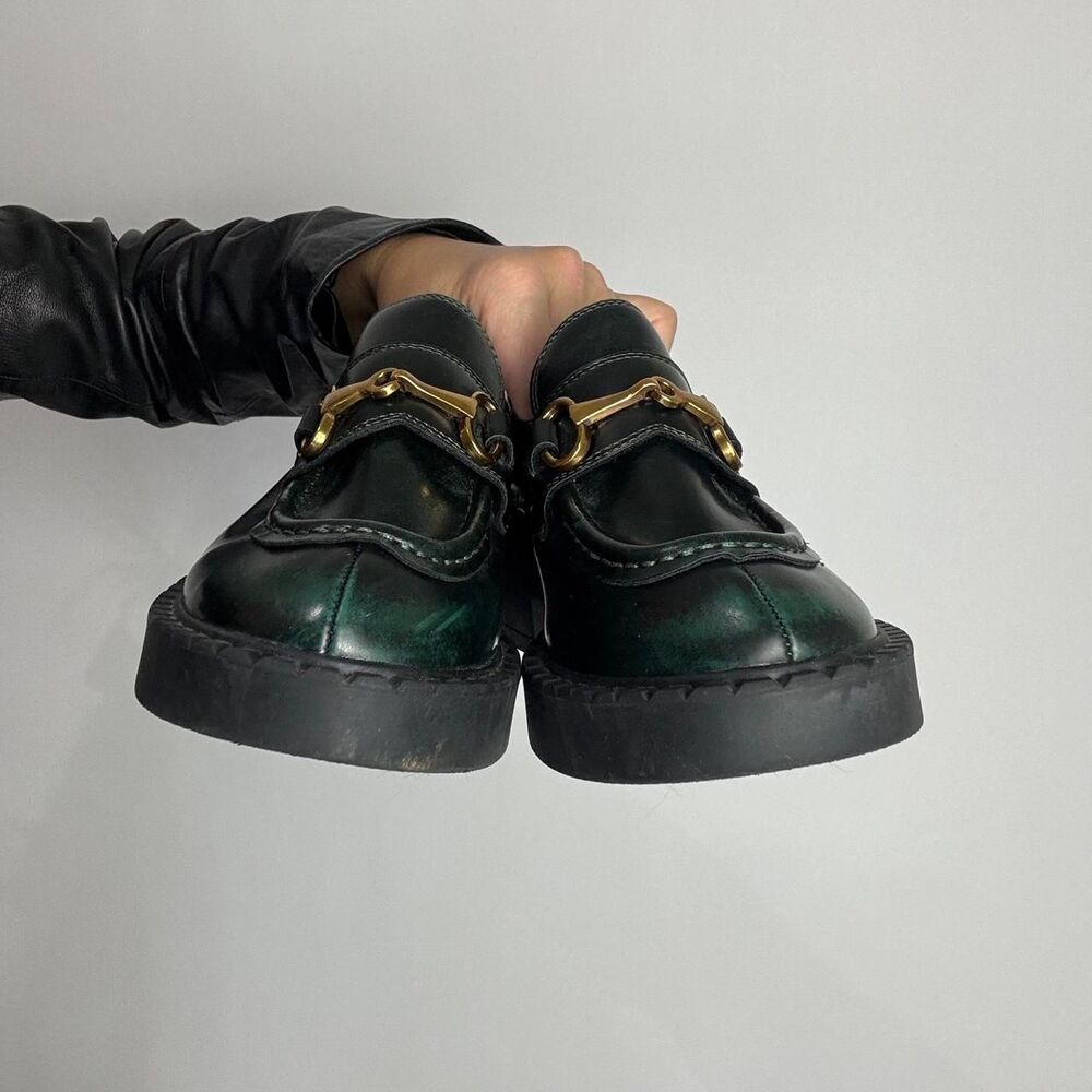 Jeffrey Campbell Portina Black and Green Platform Loafer - Picture 3 of 5